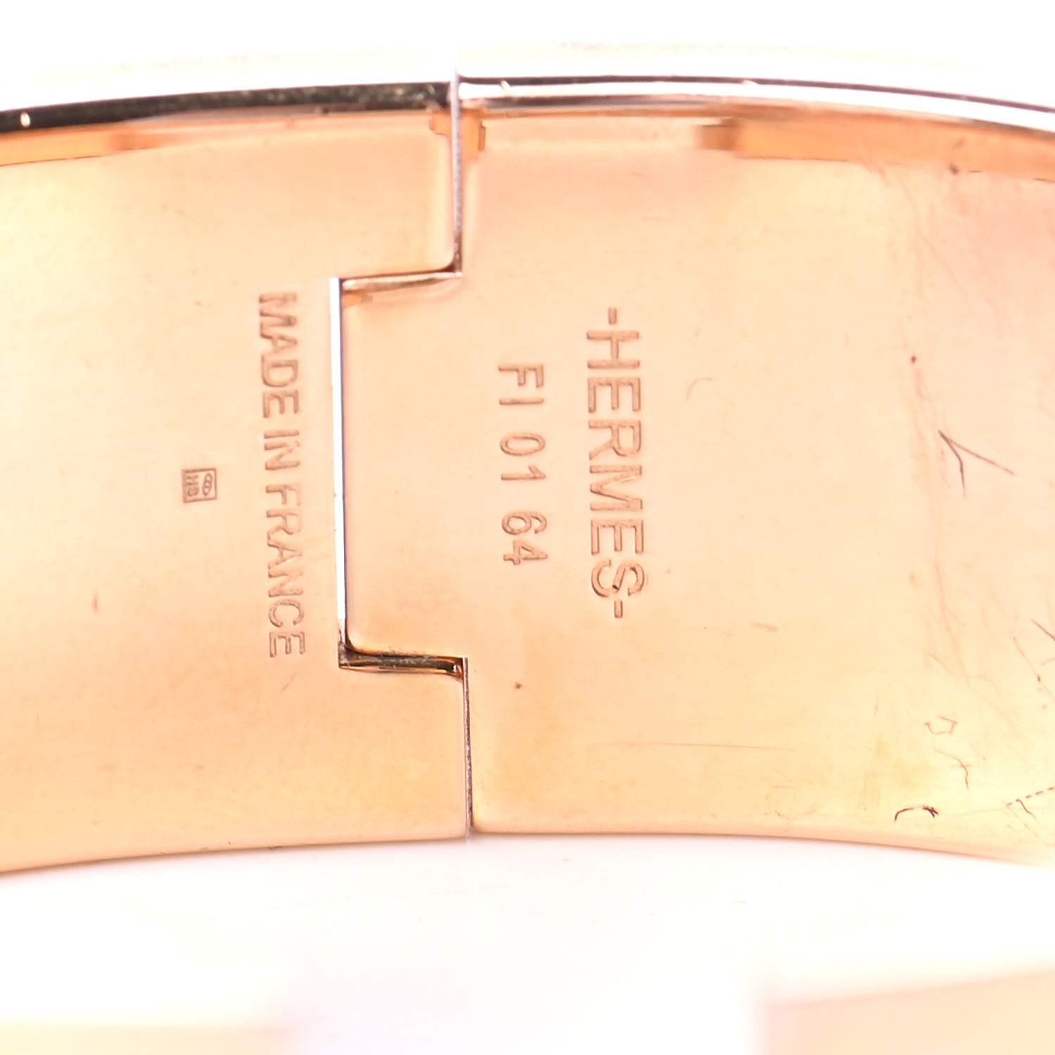 Hermes Enamel Wide Clic Clac H Bracelet PM White 3 of 3