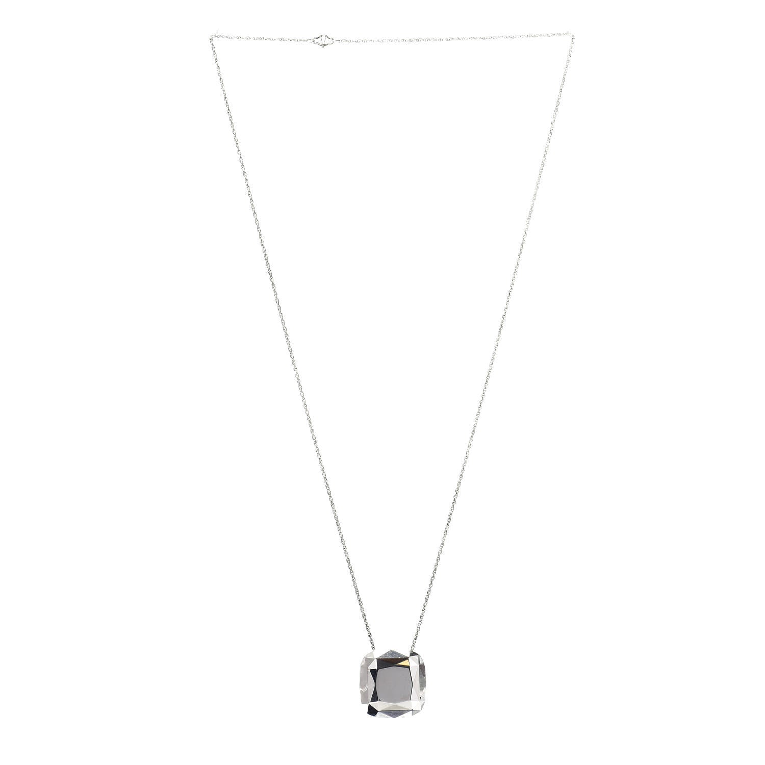 Tiffany Sterling Silver Solid Elsa Peretti Diamond Shaped Pendant Necklace 3 of 5
