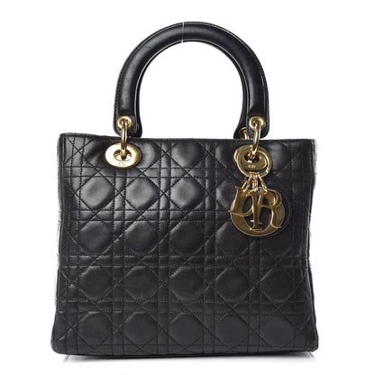 Christian Dior Lambskin Cannage Medium Lady Dior Black 1 of 21
