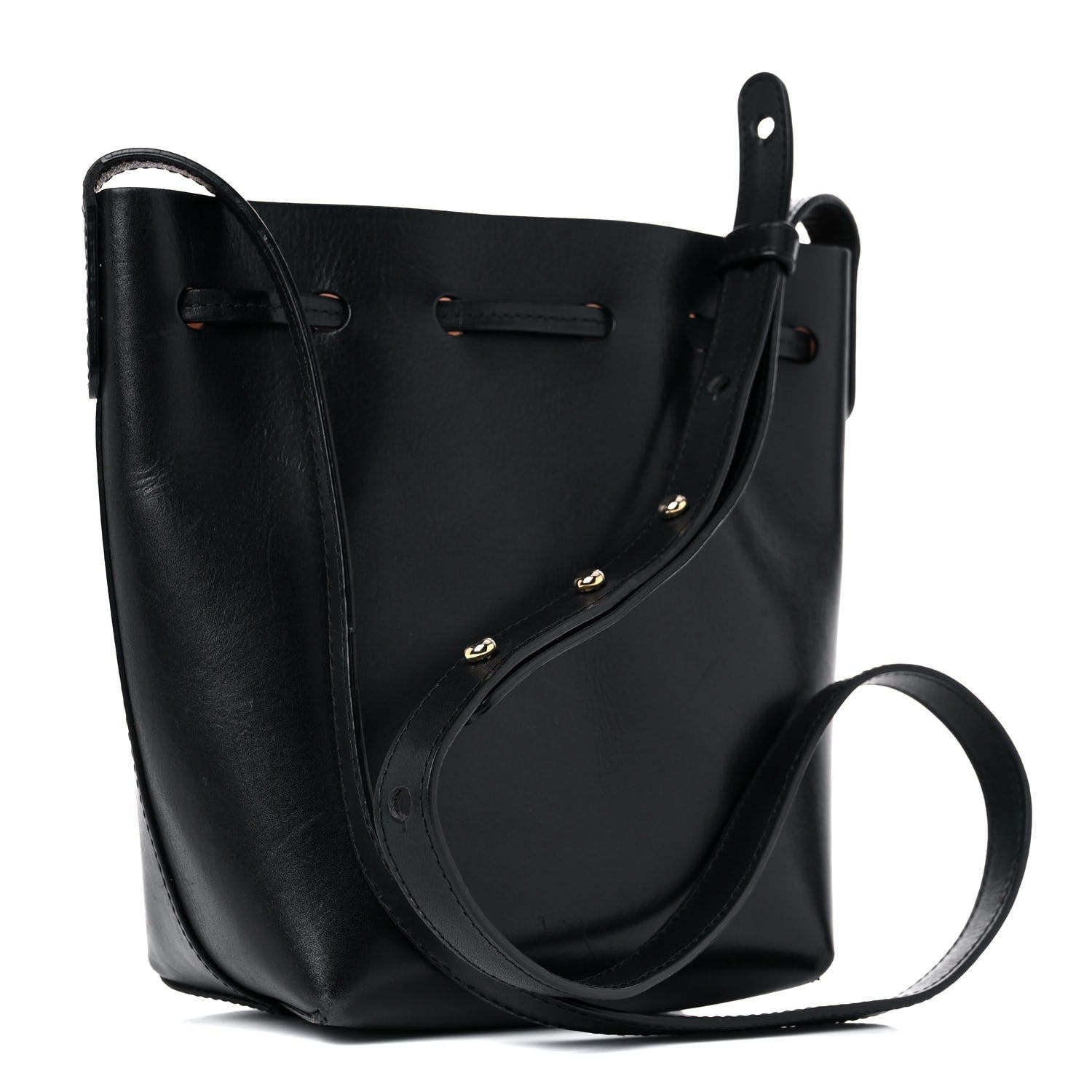 Mansur Gavriel Calfskin Mini Bucket Bag Black Ballerina 3 of 15