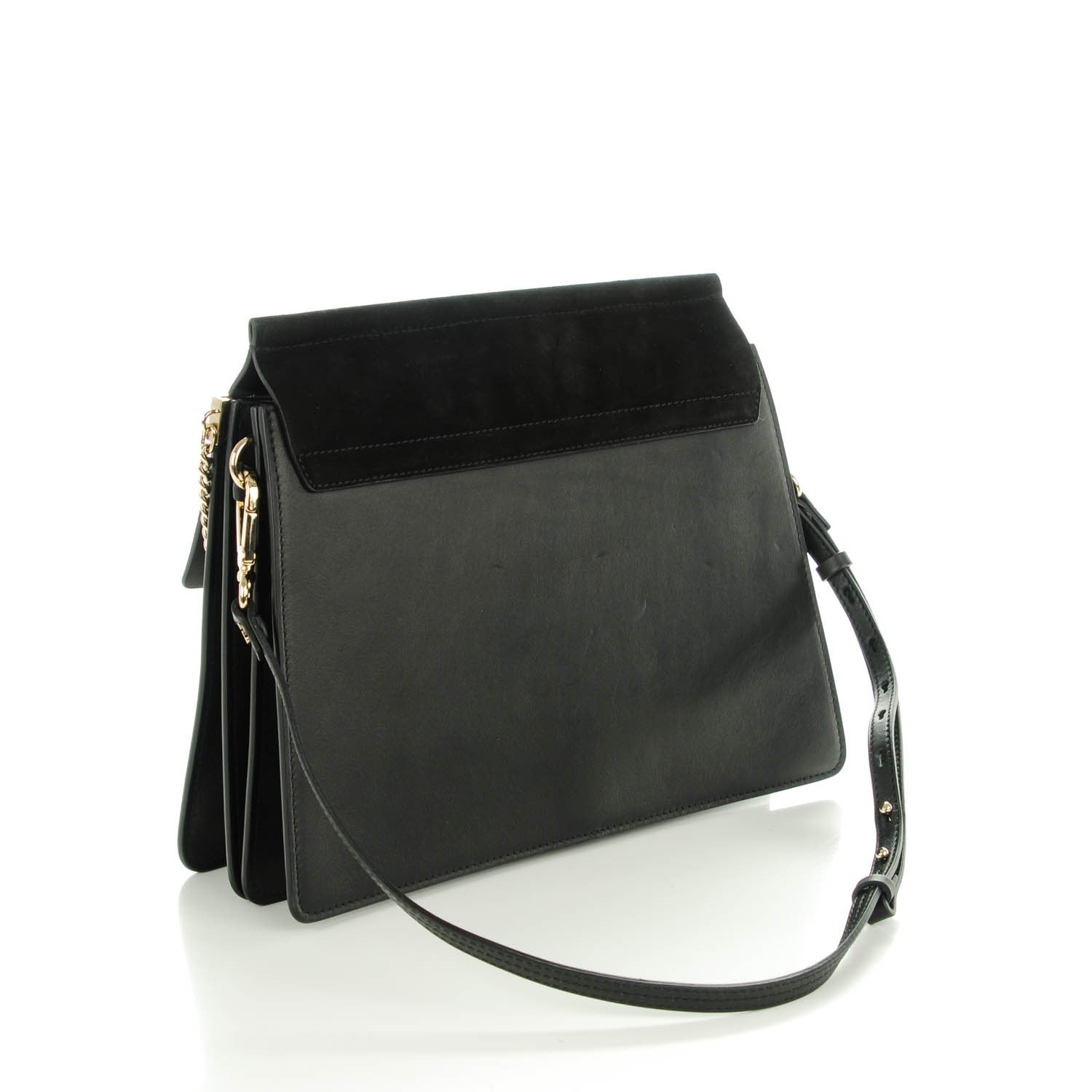 Chloe Suede Calfskin Medium Faye Shoulder Bag Black 3 of 7