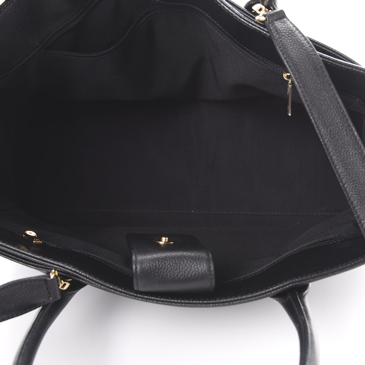 Calfskin Cerf Executive Shopper Tote Black