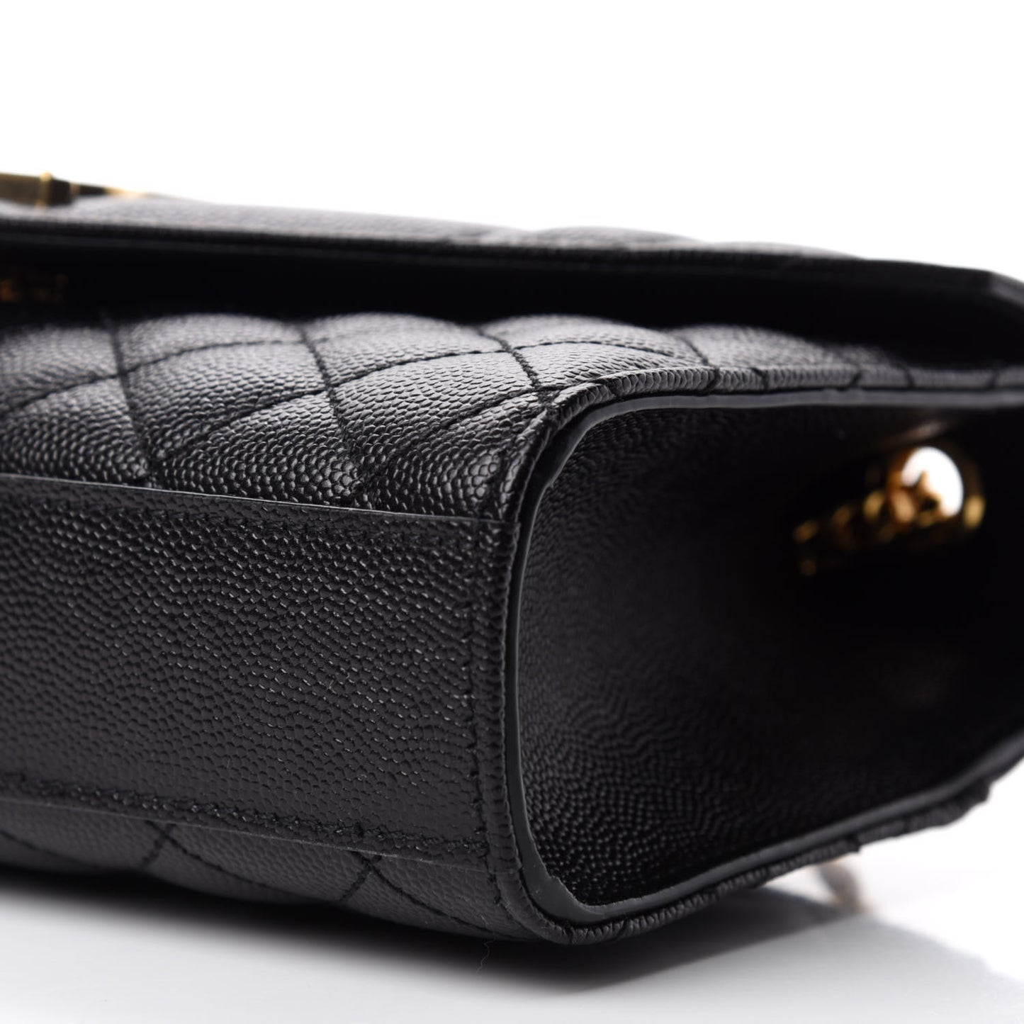 Grain De Poudre Textured Mixed Matelasse Triquilt Small Monogram Satchel Black