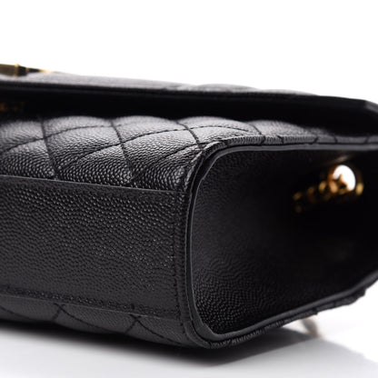 Saint Laurent Grain De Poudre Textured Mixed Matelasse Triquilt Small Monogram Satchel Black 7 of 10