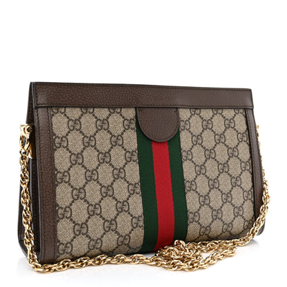 Gucci GG Supreme Monogram Web Small Ophidia Chain Shoulder Bag Brown 3 of 10