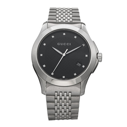 Gucci Stainless Steel Diamond 38mm G-Timeless Quartz Watch Black 1 of 4