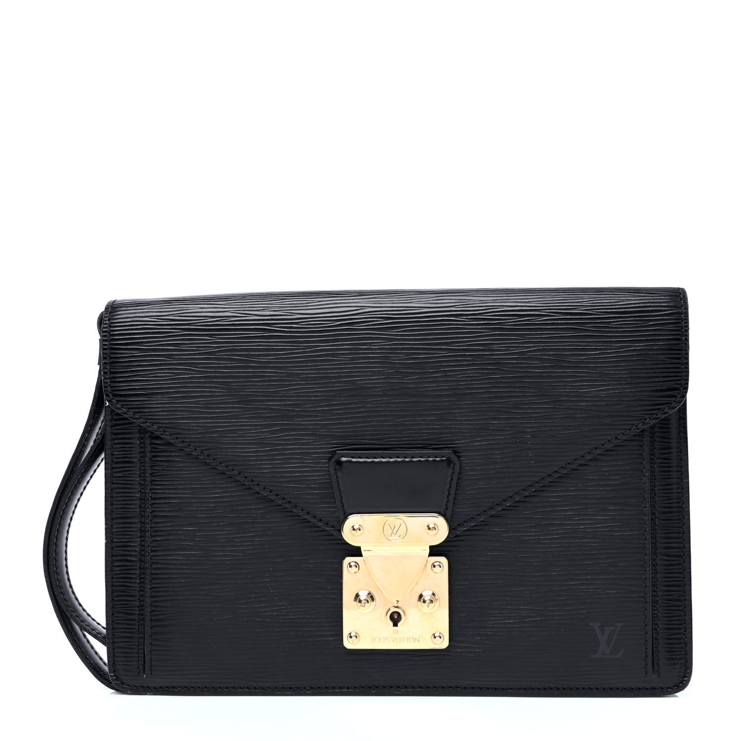 Epi Pochette Sellier Dragonne Clutch Black