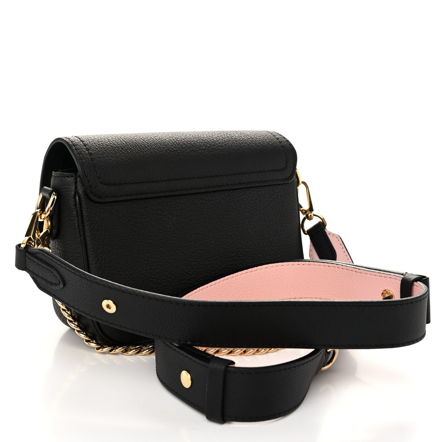 Grained Calfskin Lockme Tender Black