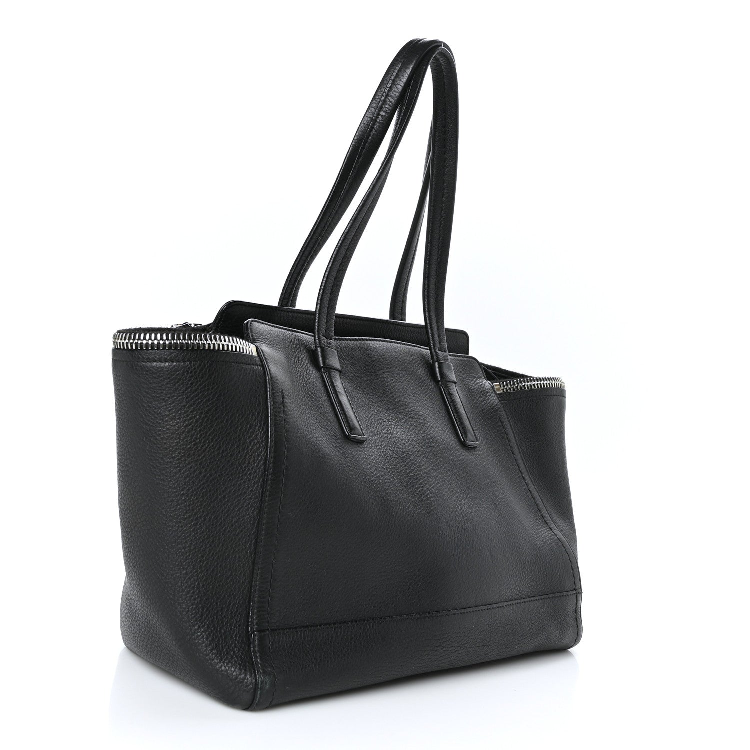 Salvatore Ferragamo Calfskin Medium Verve Double Zip Tote Black 2 of 7