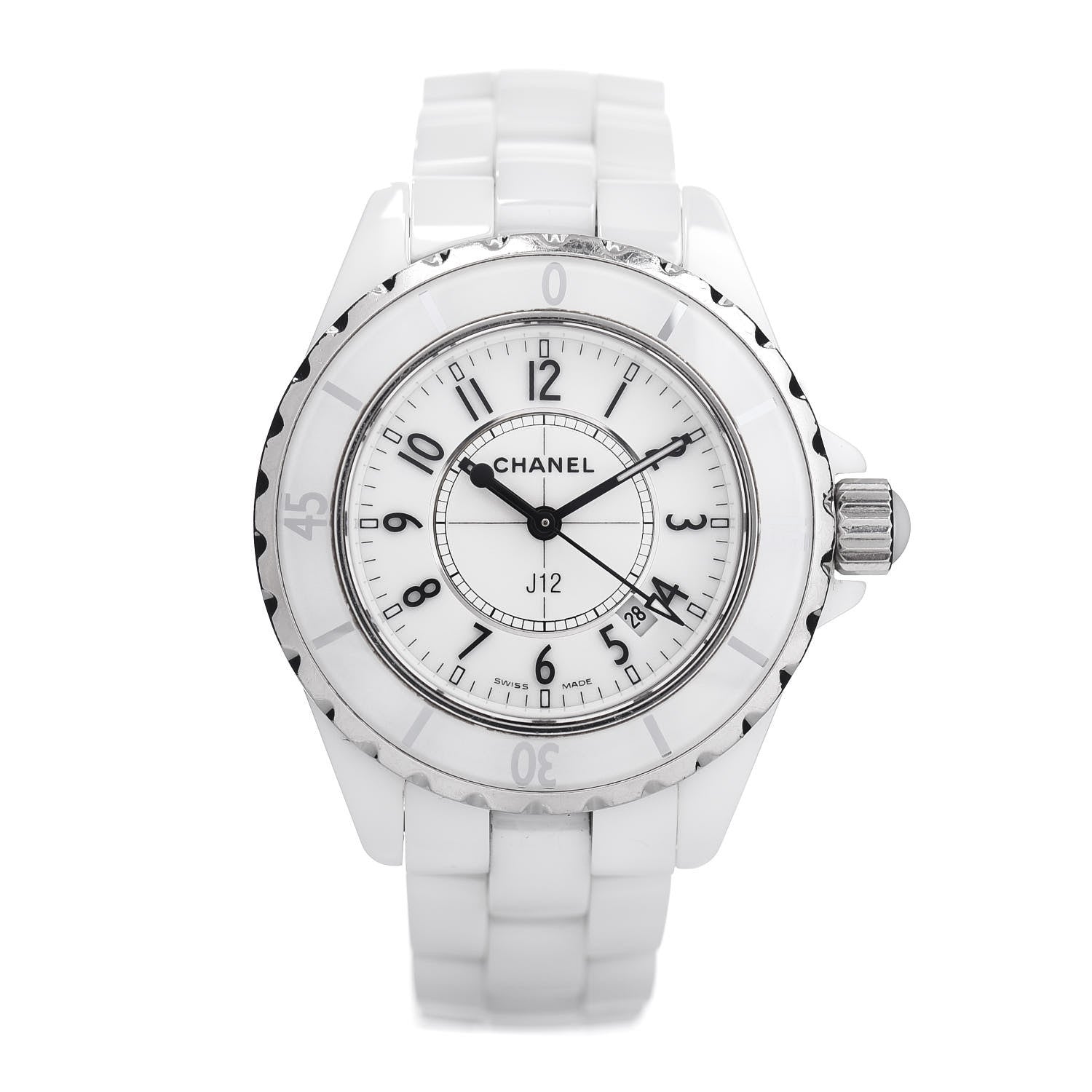 Chanel Stainless Steel Ceramic 33mm J12 Quartz Watch White 1 of 5