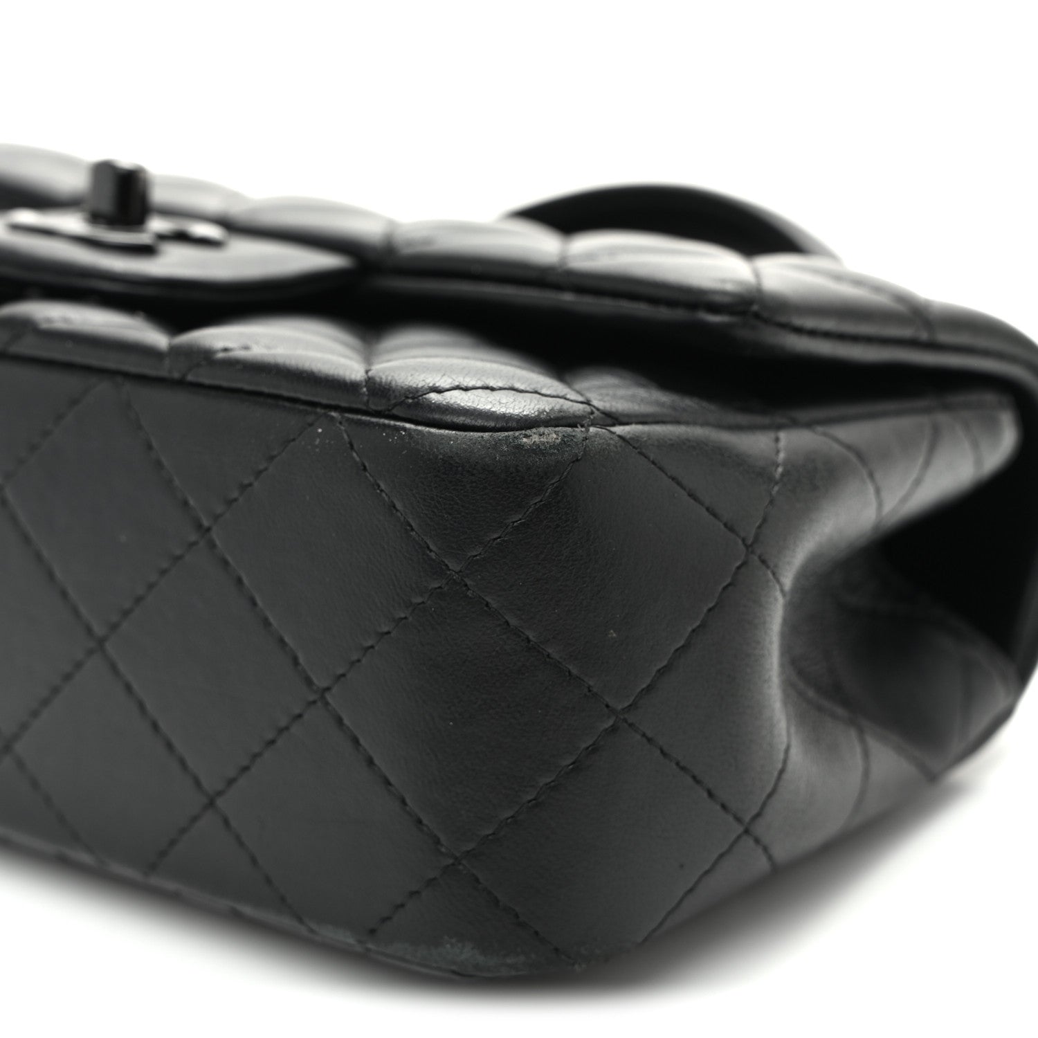 Chanel Lambskin Quilted Mini Top Handle Rectangular Flap So Black 10 of 11