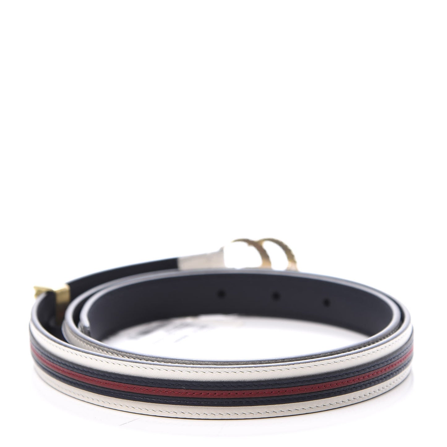 Calfskin 20mm Torchon Double G Sylvie Belt 90 36 Off White Blue Red
