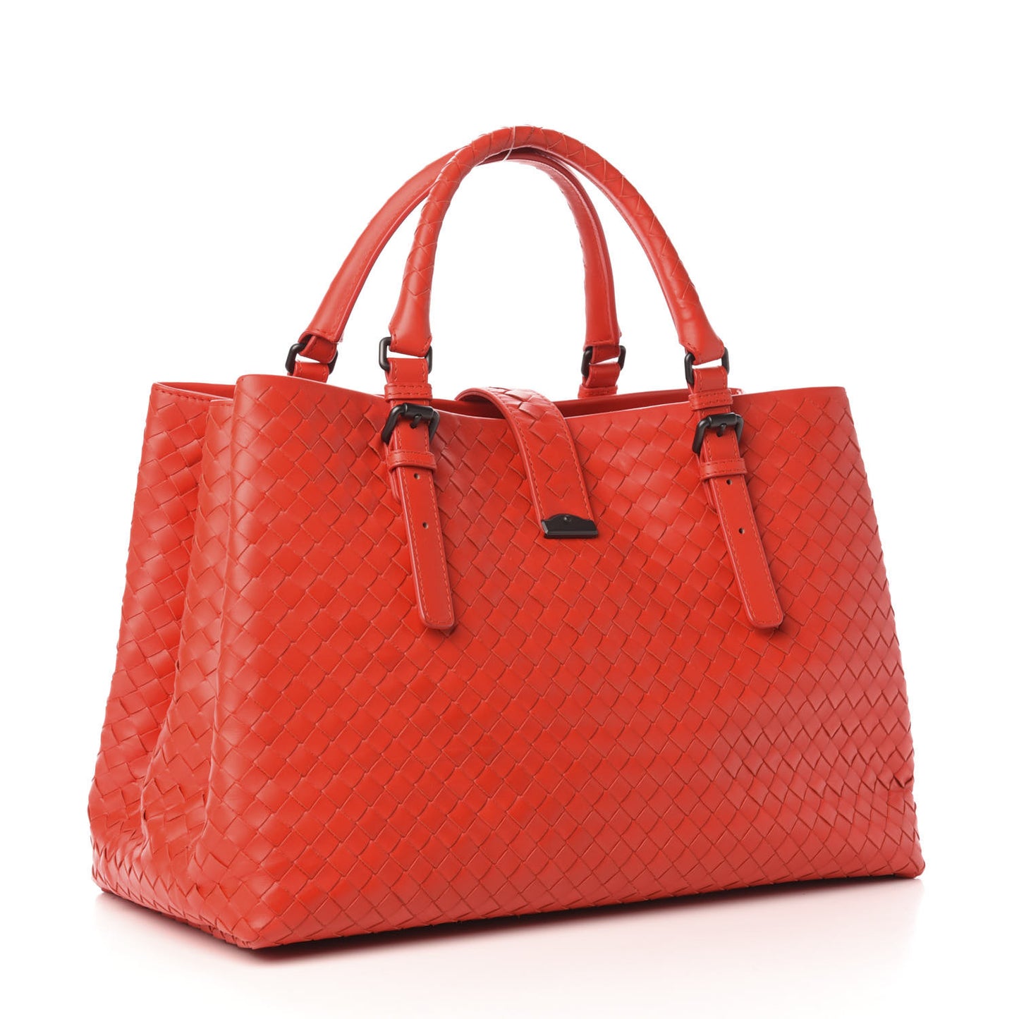 Nappa Intrecciato Medium Roma Tote Red