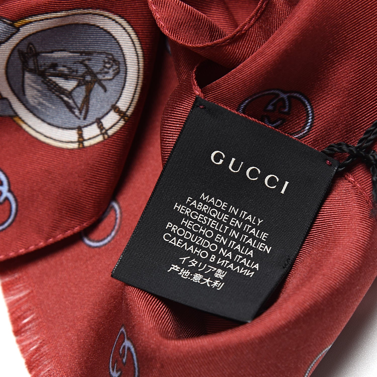 Gucci Silk Twill GG Horseshoe Red 3 of 4
