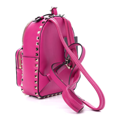 Valentino Garavani Calfskin Mini Rockstud Backpack Fuxia 2 of 7
