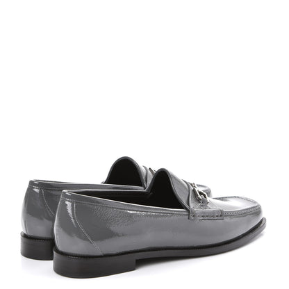 Gucci Naplack Patent Horsebit Banks Loafers 40 Melange Platinum 4 of 9