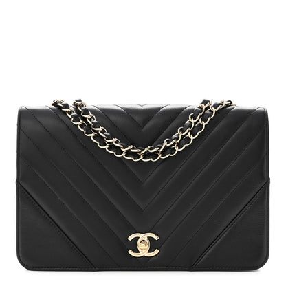 Chanel Calfskin Chevron Quilted Medium Statement Flap Black 1 of 10