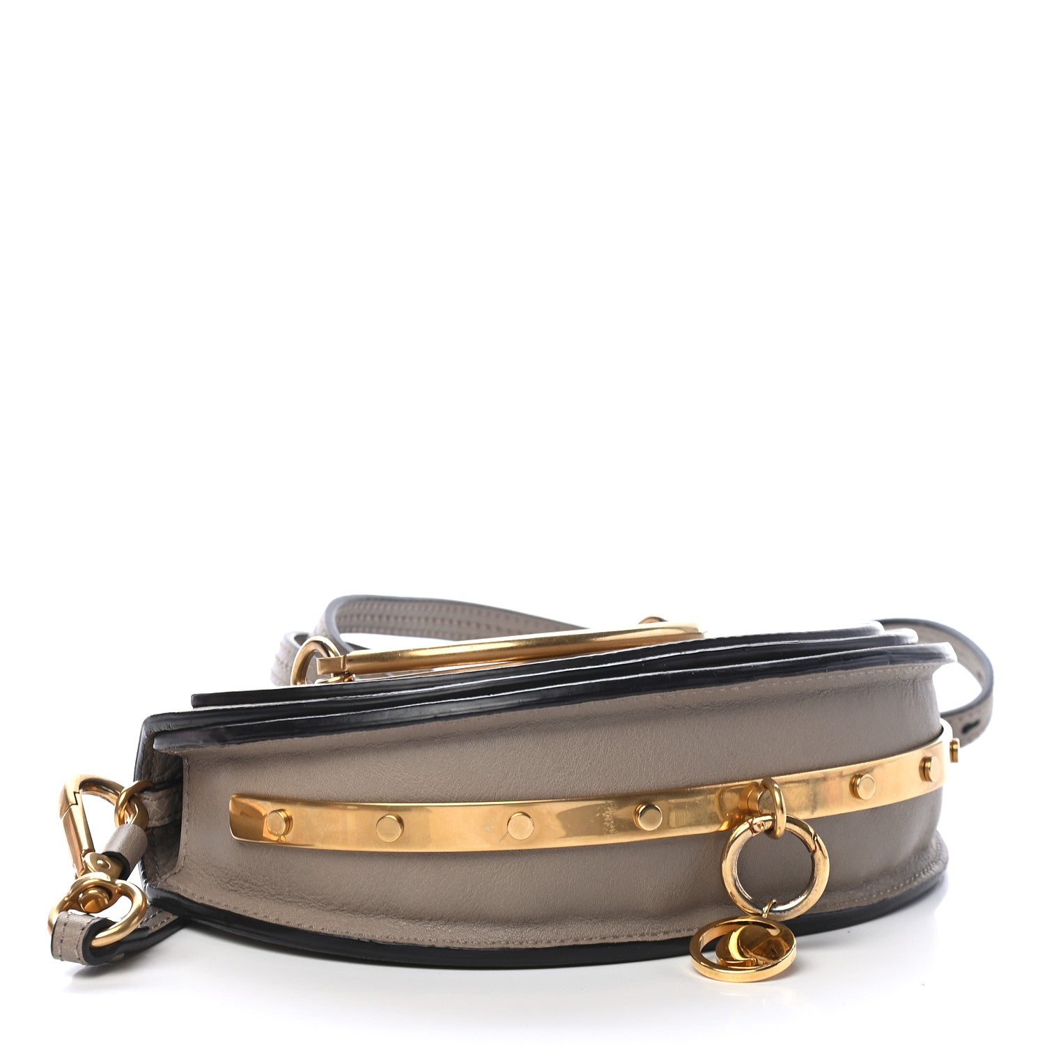 Chloe Calfskin Small Nile Bracelet Minaudiere Bag Motty Grey 4 of 9