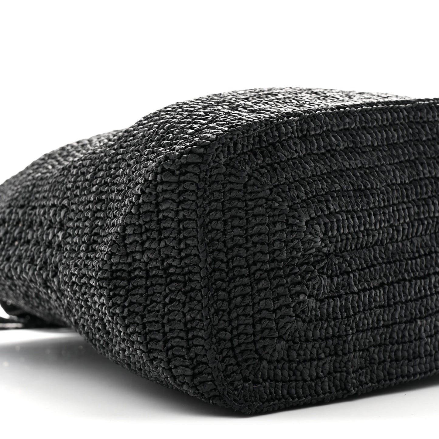 Raffia Monogram Le 5 A 7 Medium Tote Black