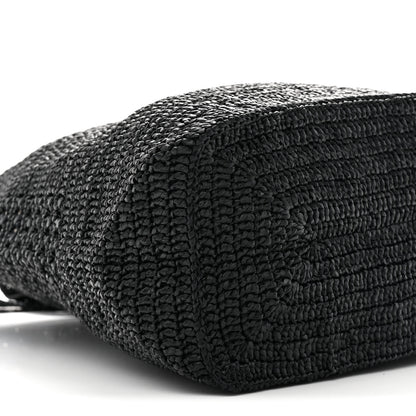 Saint Laurent Raffia Monogram Le 5 A 7 Medium Tote Black 9 of 10