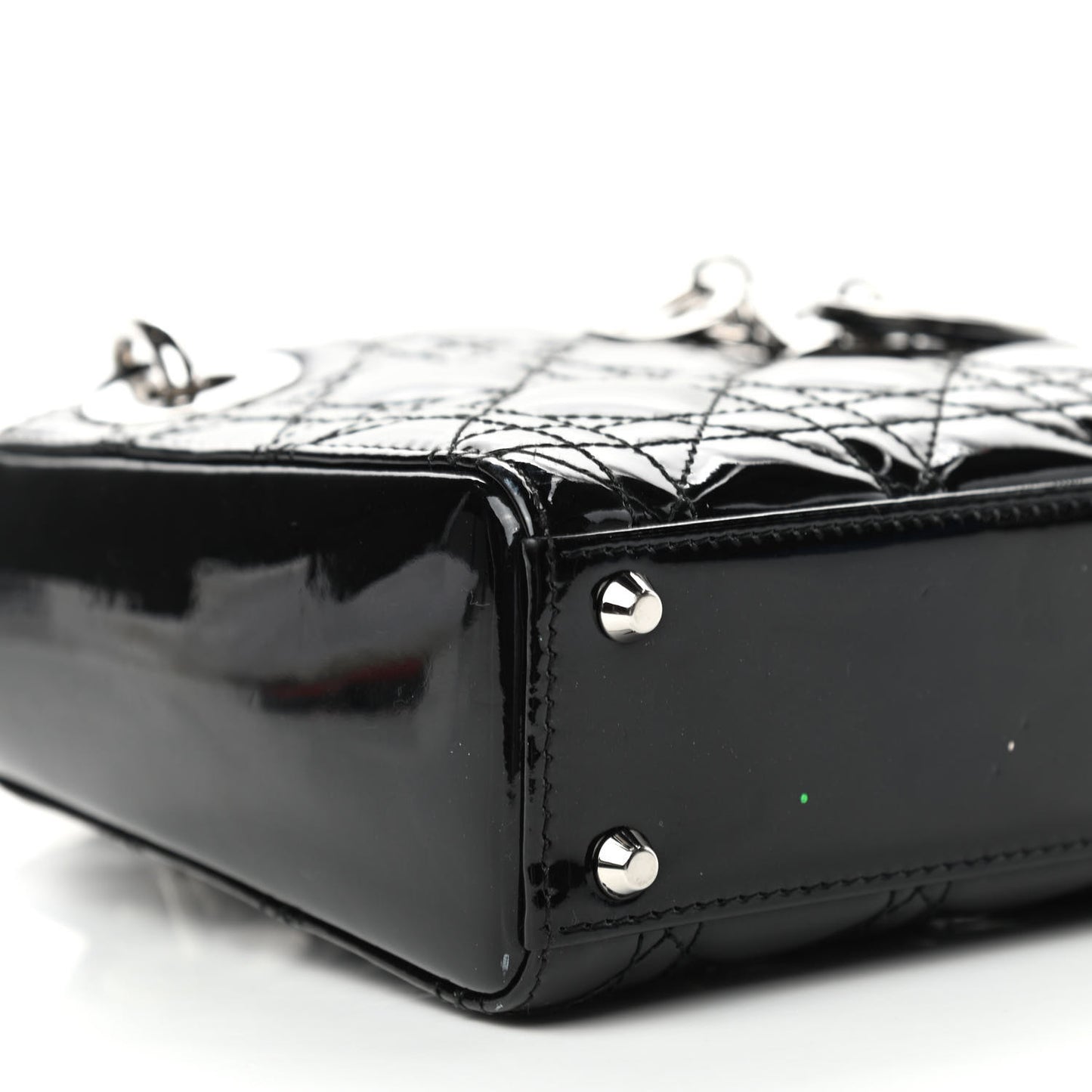 Patent Cannage Mini Lady Dior Black
