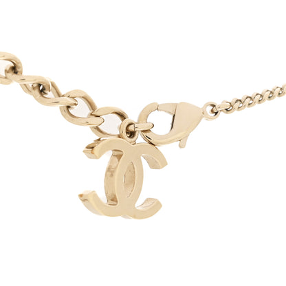 Chanel Crystal Pearl CC Flower Drop Necklace Gold 5 of 7