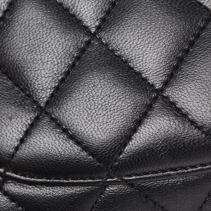 Chanel Lambskin Quilted Zipped Pocket Wallet Black 9 of 10