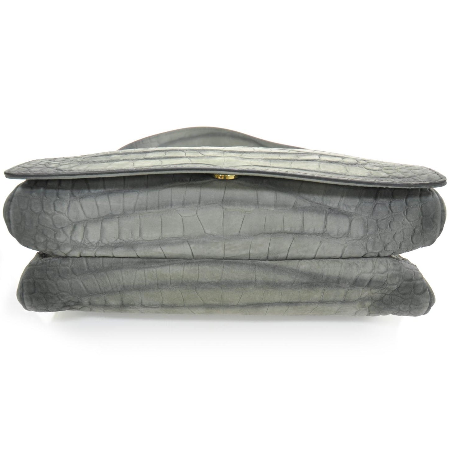 Crocodile Embossed Nubuck Catwalk Bag Anthracite Grey