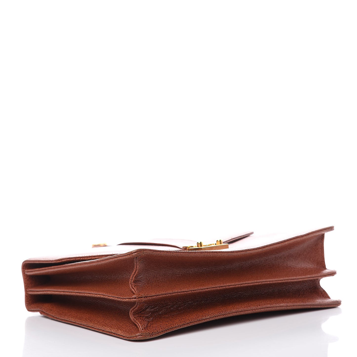 Grained Calfskin Satchel Cognac