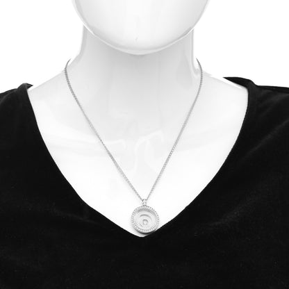 Chopard 18K White Gold Diamond Happy Spirit Three-Ring Pendant Necklace 2 of 4
