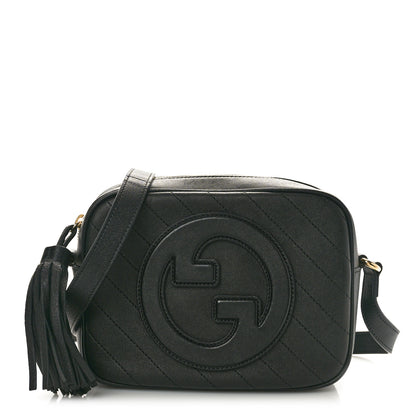 Gucci Sakai Be Green Calfskin Diagonal Stitched Small Blondie Shoulder Bag Black 1 of 10