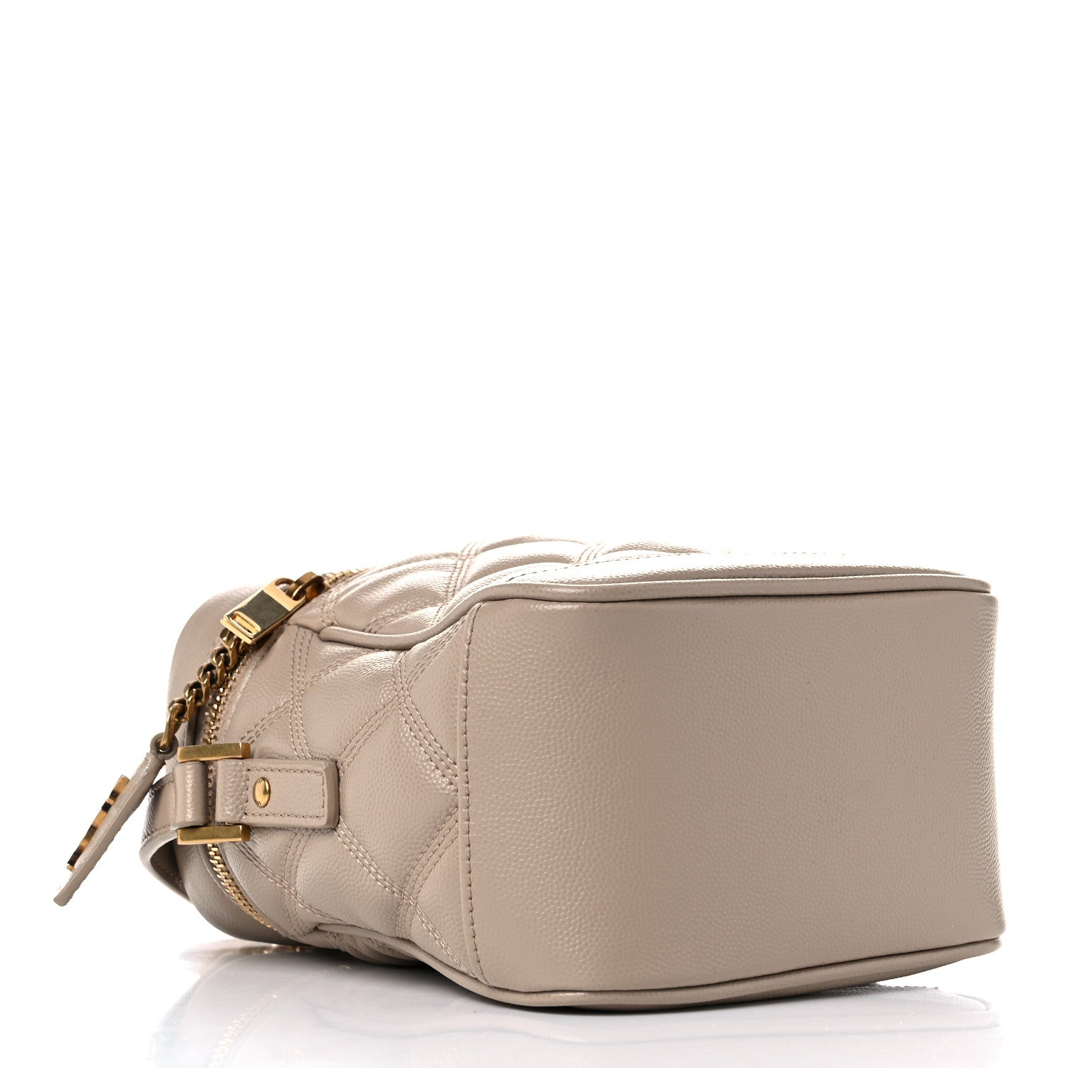 Saint Laurent Grain de Poudre Quilted 80's Vanity Bag Dark Beige 4 of 10