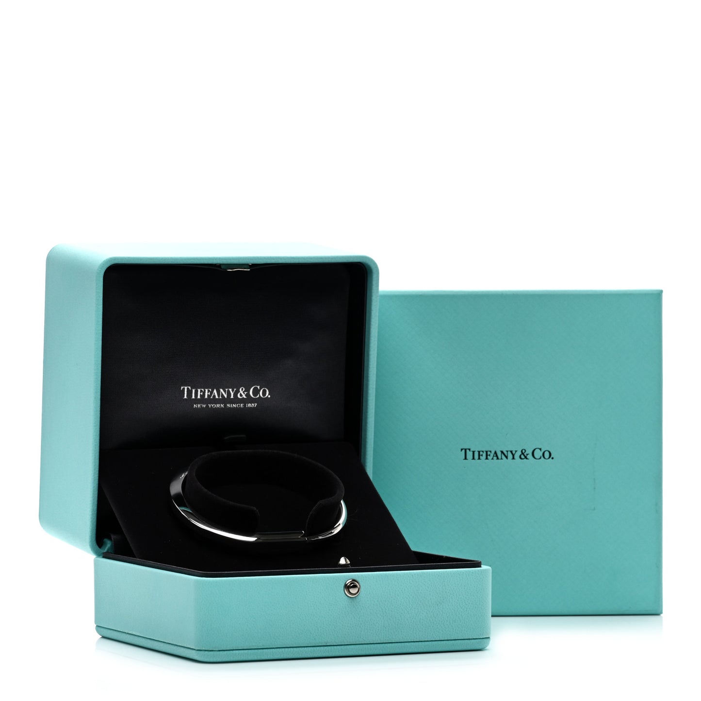 18K White Gold Tiffany Lock Bangle Bracelet