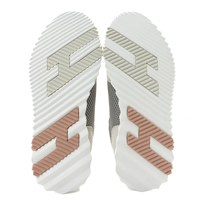 Hermes Air Mesh Suede Goatskin Bouncing Sneakers 39 Gris Lulea White 6 of 10