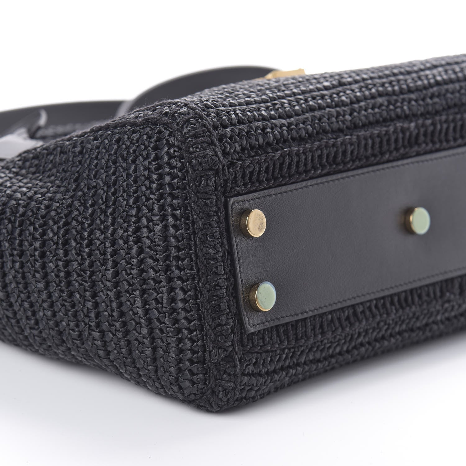 Saint Laurent Raffia Baby Monogram Downtown Cabas Black 8 of 9