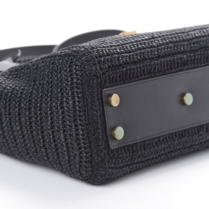 Saint Laurent Raffia Baby Monogram Downtown Cabas Black 8 of 9