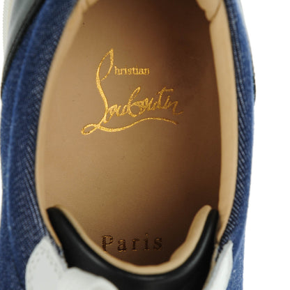 Christian Louboutin Denim Calfskin Louis Spikes Flat Sneakers 39.5 Blue 7 of 8