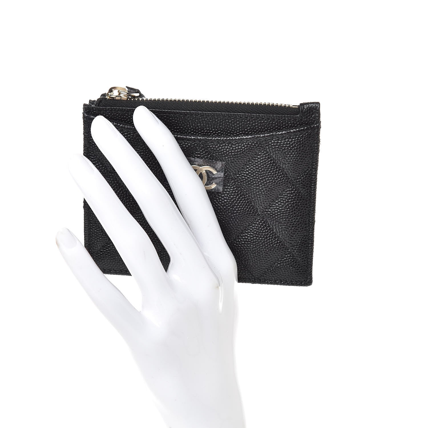 Chanel Caviar Quilted CC Zip Card Holder Black 2 of 8