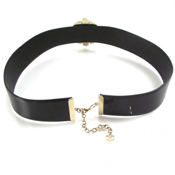 Chanel Patent Leather Pearl Jeweled Belt Black 4 of 9