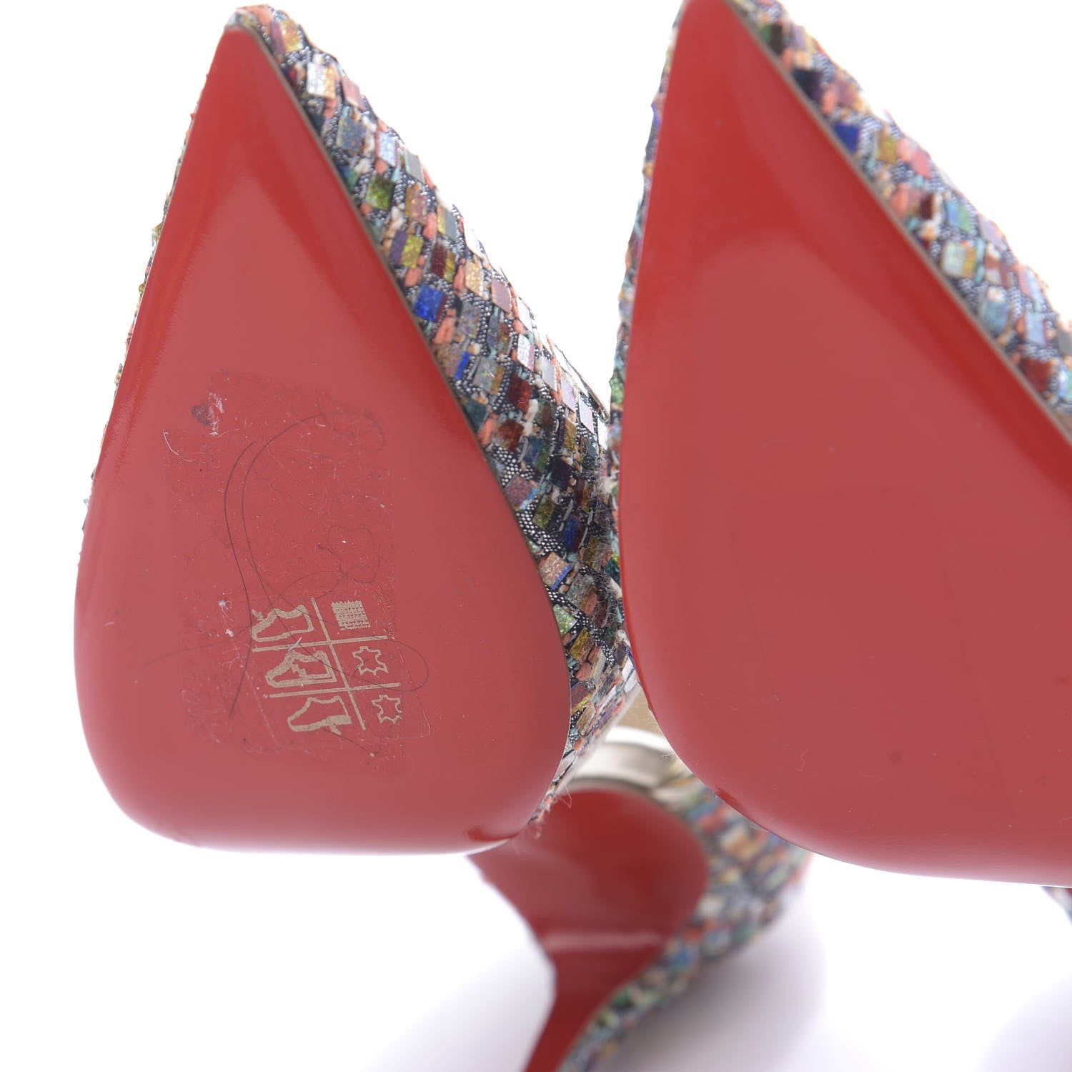 Christian Louboutin Tresse Vitraux Specchio Iriza 100 Pumps 35 Multicolor Silver 9 of 9