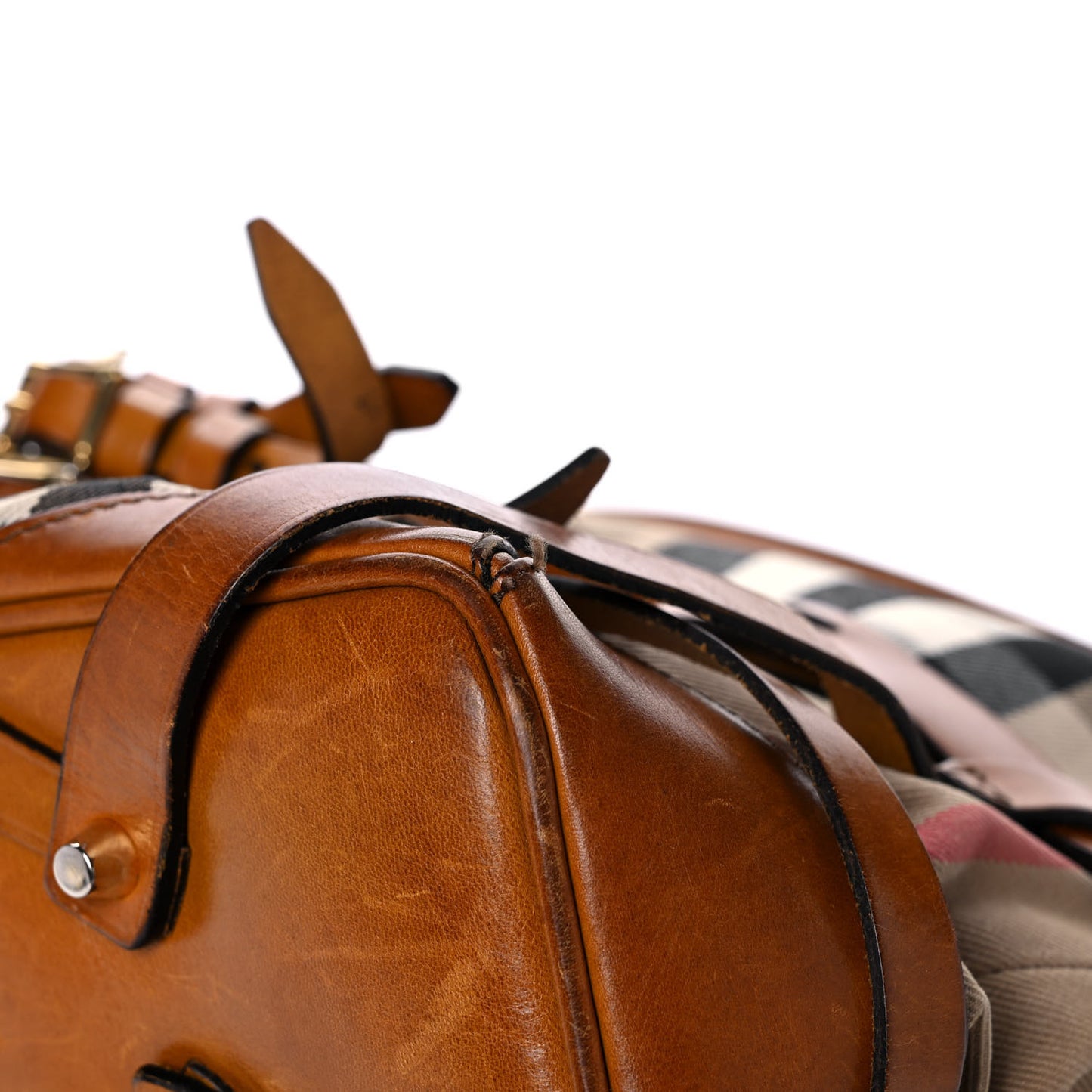 House Check Bridle Calfskin Medium Gosford Hobo Dark Tan