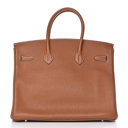 Hermes Taurillon Clemence Birkin 35 Gold 26 of 45