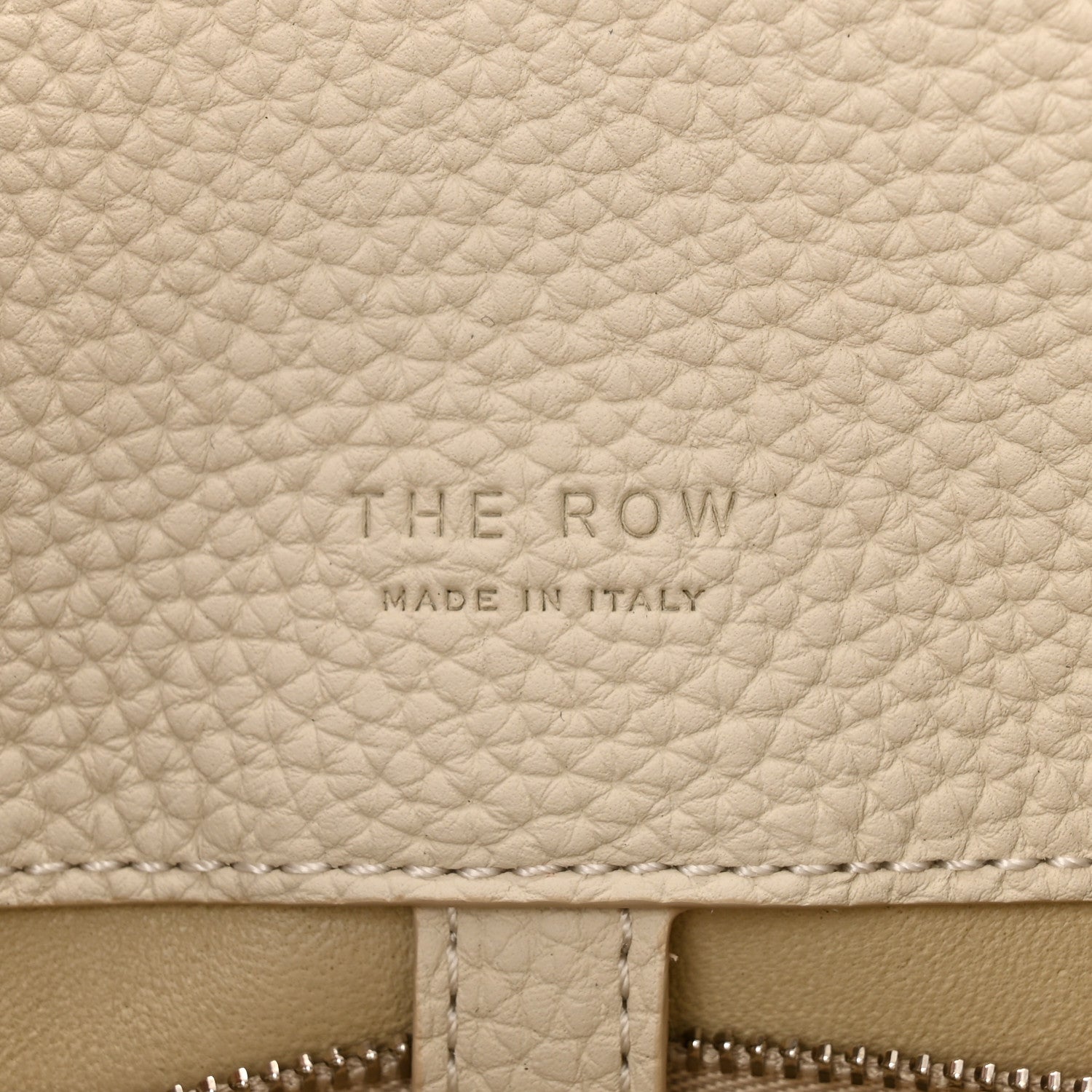 The Row Matte Grained Calfskin Margaux Shoulder 12  White 6 of 9