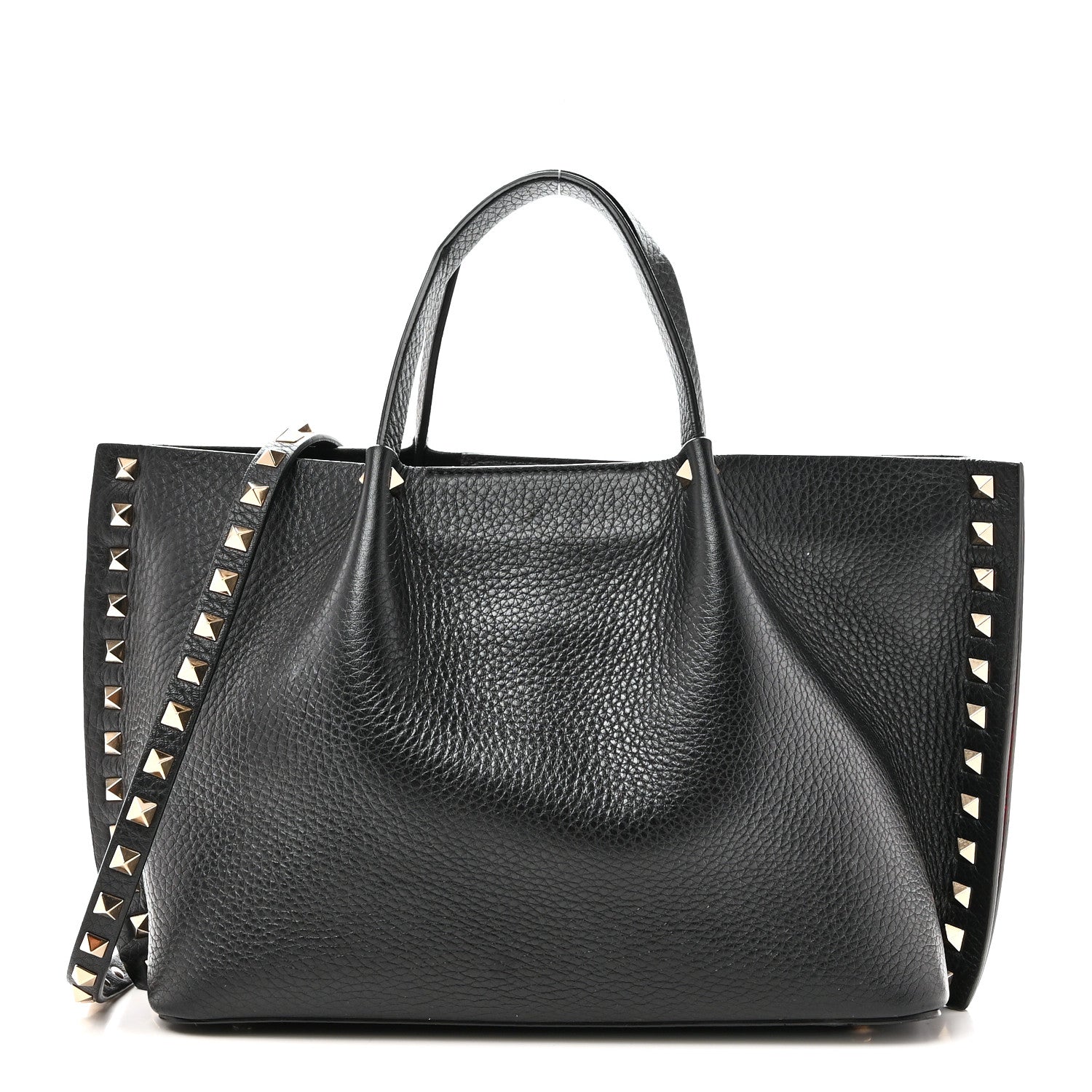 Valentino Garavani Pebbled Calfskin Small Rockstud Crossbody Tote