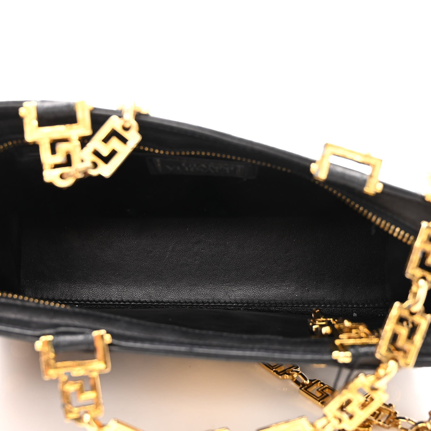 Versace Calfskin Medallion Tribute Chain Shoulder Bag Black 4 of 14