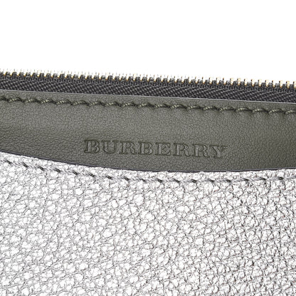 Burberry Metallic Hayes Goatskin D-Ring Zipper Coin Pouch Silver 6 of 8