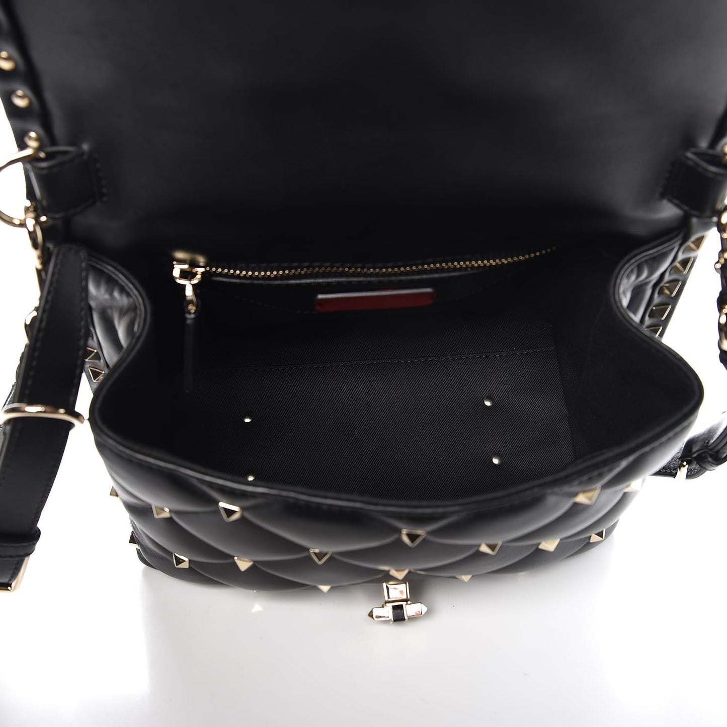 Lambskin VLTN Print Candystud Top Handle Bag Black