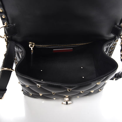 Valentino Garavani Lambskin VLTN Print Candystud Top Handle Bag Black 6 of 8