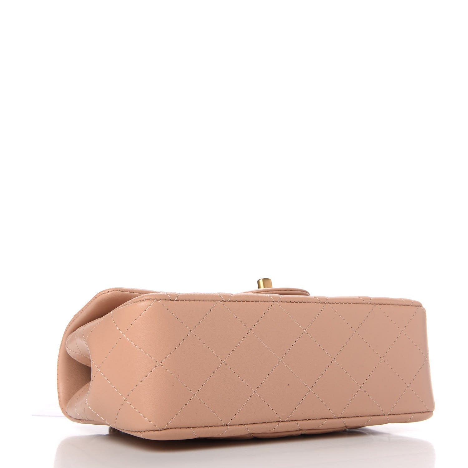 Chanel Lambskin Quilted Mini Top Handle Rectangular Flap Beige 4 of 11