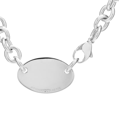 Tiffany Sterling Silver Return to Tiffany Oval Tag Choker Necklace 3 of 3